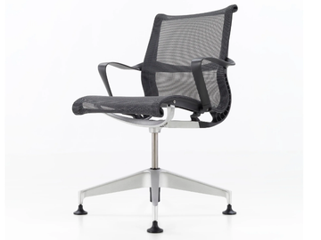 SETU - With 4-spoke base fabric chair with armrests by Herman Miller - view 3